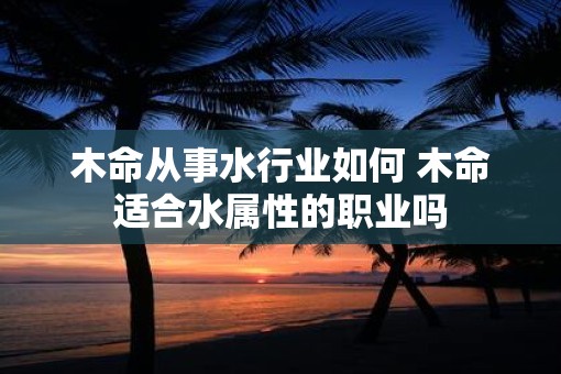 木命从事水行业如何 木命适合水属性的职业吗