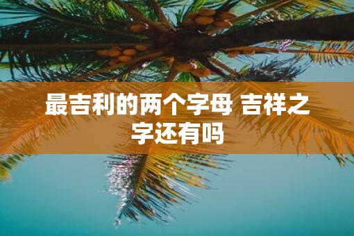 最吉利的两个字母 吉祥之字还有吗