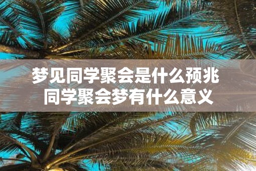 梦见同学聚会是什么预兆 同学聚会梦有什么意义 梦见同学聚会是什么预兆 同学聚会梦有什么意义