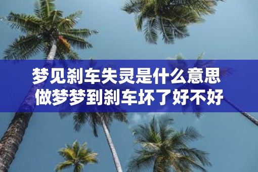 梦见刹车失灵是什么意思 做梦梦到刹车坏了好不好