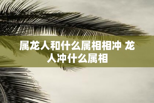 属龙人和什么属相相冲 龙人冲什么属相