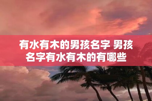 有水有木的男孩名字 男孩名字有水有木的有哪些