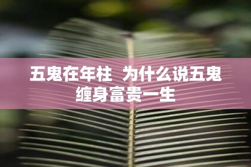 五鬼在年柱  为什么说五鬼缠身富贵一生