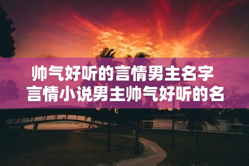 帅气好听的言情男主名字 言情小说男主帅气好听的名字是什么