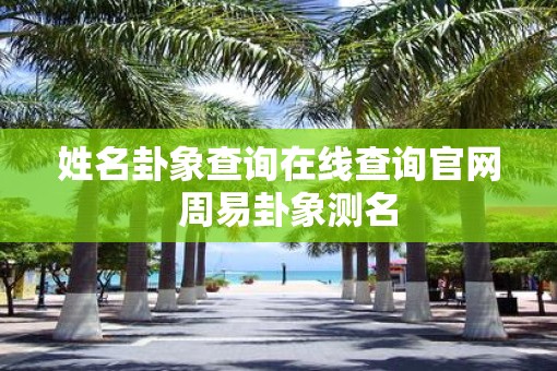 姓名卦象查询在线查询官网  周易卦象测名