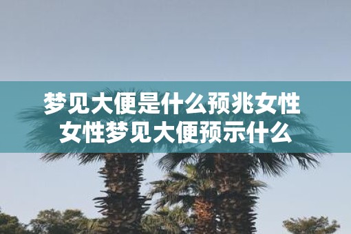 梦见大便是什么预兆女性 女性梦见大便预示什么