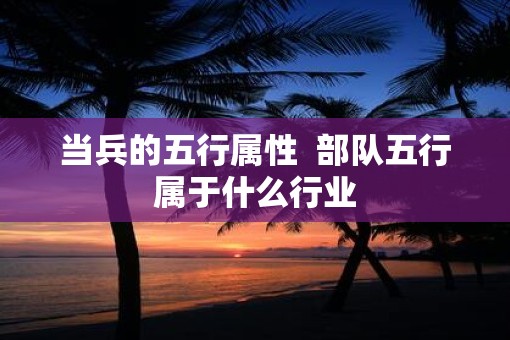 当兵的五行属性  部队五行属于什么行业