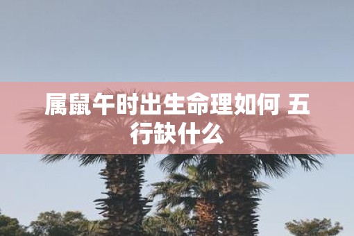 属鼠午时出生命理如何 五行缺什么