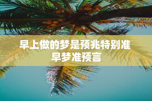 早上做的梦是预兆特别准 早梦准预言