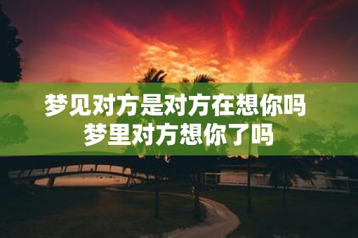 梦见对方是对方在想你吗 梦里对方想你了吗
