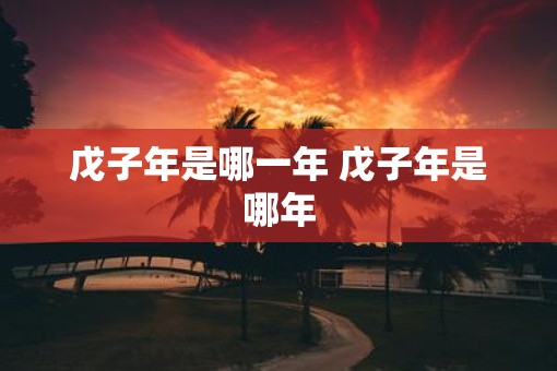 戊子年是哪一年 戊子年是哪年