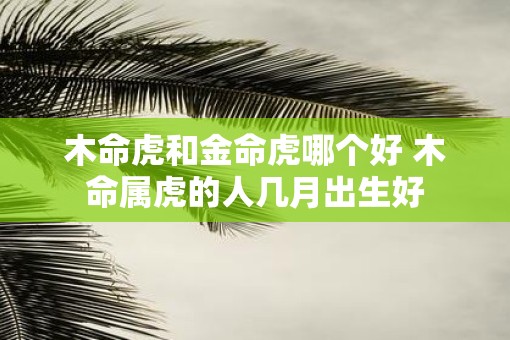木命虎和金命虎哪个好 木命属虎的人几月出生好