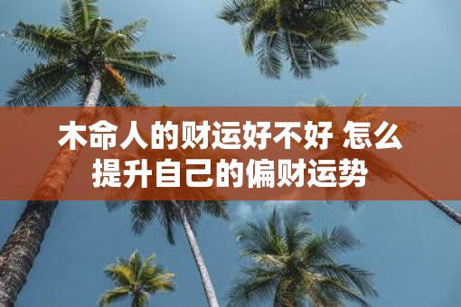 木命人的财运好不好 怎么提升自己的偏财运势