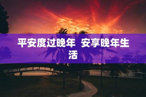 平安度过晚年  安享晚年生活