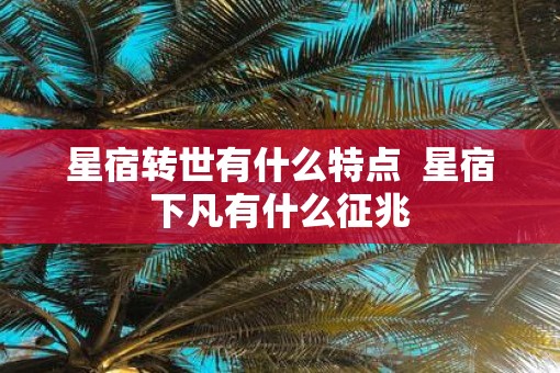 星宿转世有什么特点  星宿下凡有什么征兆