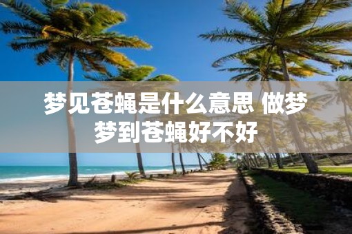 梦见苍蝇是什么意思 做梦梦到苍蝇好不好