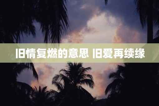 旧情复燃的意思 旧爱再续缘