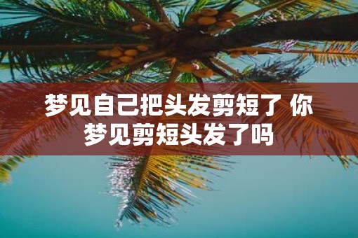 梦见自己把头发剪短了 你梦见剪短头发了吗