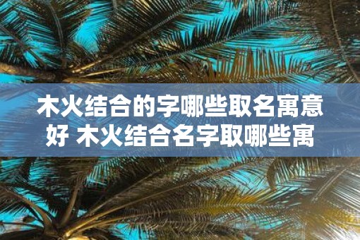 木火结合的字哪些取名寓意好 木火结合名字取哪些寓意好