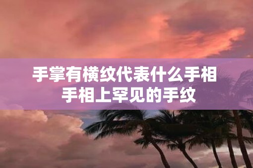 手掌有横纹代表什么手相  手相上罕见的手纹