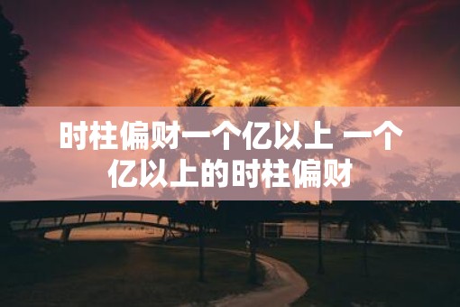 时柱偏财一个亿以上 一个亿以上的时柱偏财