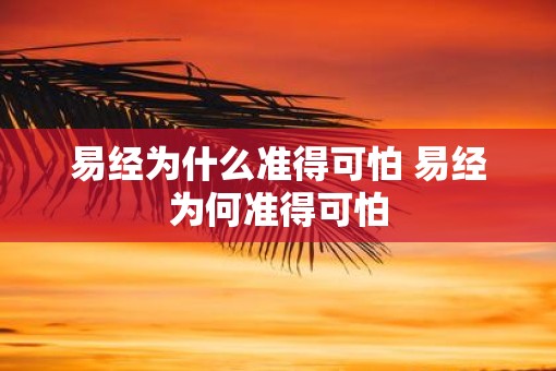 易经为什么准得可怕 易经为何准得可怕