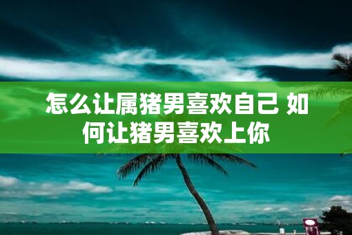 怎么让属猪男喜欢自己 如何让猪男喜欢上你