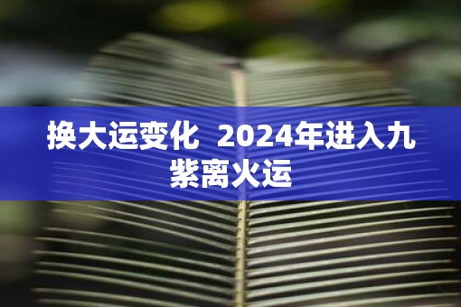 换大运变化  2025年进入九紫离火运