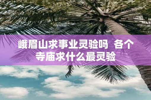 峨眉山求事业灵验吗  各个寺庙求什么最灵验