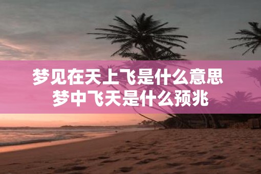 梦见在天上飞是什么意思 梦中飞天是什么预兆