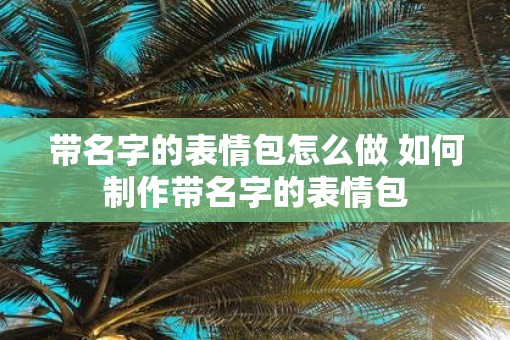 带名字的表情包怎么做 如何制作带名字的表情包
