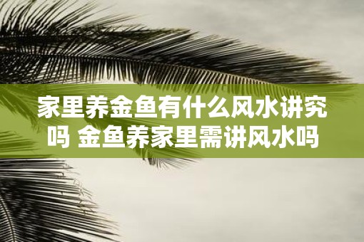家里养金鱼有什么风水讲究吗 金鱼养家里需讲风水吗
