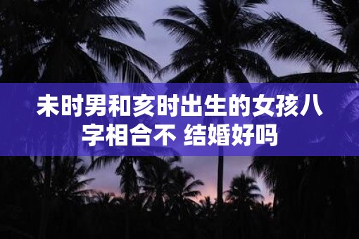 未时男和亥时出生的女孩八字相合不 结婚好吗