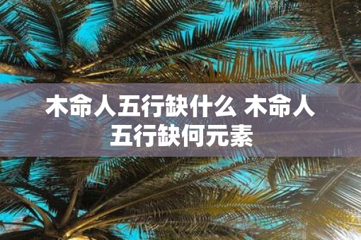 木命人五行缺什么 木命人五行缺何元素