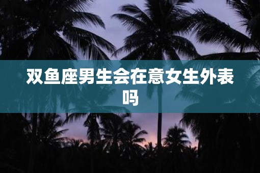 双鱼座男生会在意女生外表吗