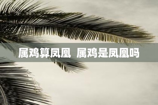 属鸡算凤凰  属鸡是凤凰吗
