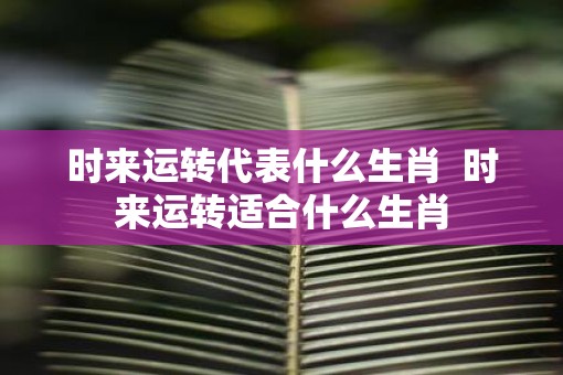 时来运转代表什么生肖  时来运转适合什么生肖