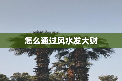 怎么通过风水发大财