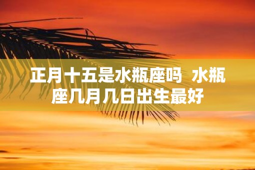 正月十五是水瓶座吗  水瓶座几月几日出生最好