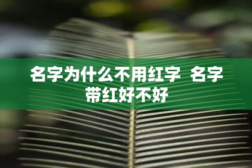 名字为什么不用红字  名字带红好不好