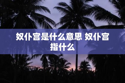 奴仆宫是什么意思 奴仆宫指什么