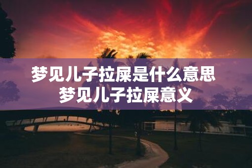 梦见儿子拉屎是什么意思 梦见儿子拉屎意义