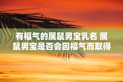 有福气的属鼠男宝乳名 属鼠男宝是否会因福气而取得乳名