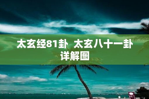 太玄经81卦  太玄八十一卦详解图