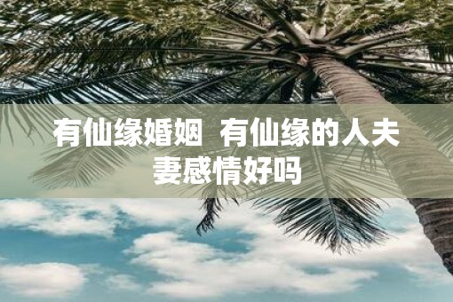 有仙缘婚姻  有仙缘的人夫妻感情好吗