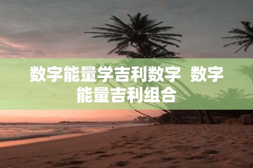 数字能量学吉利数字  数字能量吉利组合