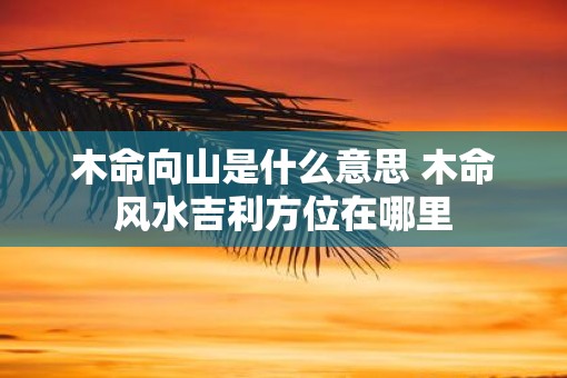 木命向山是什么意思 木命风水吉利方位在哪里