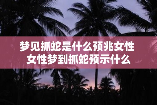 梦见抓蛇是什么预兆女性 女性梦到抓蛇预示什么
