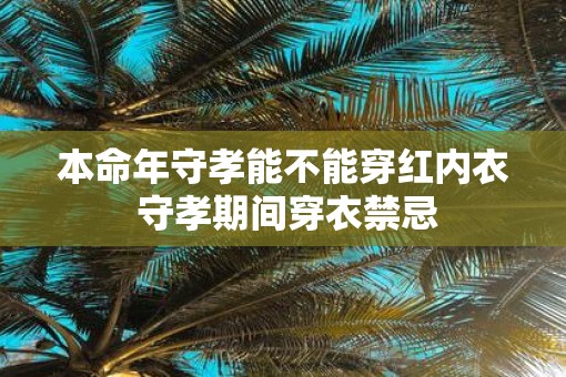 本命年守孝能不能穿红内衣 守孝期间穿衣禁忌