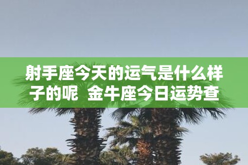 射手座今天的运气是什么样子的呢  金牛座今日运势查询